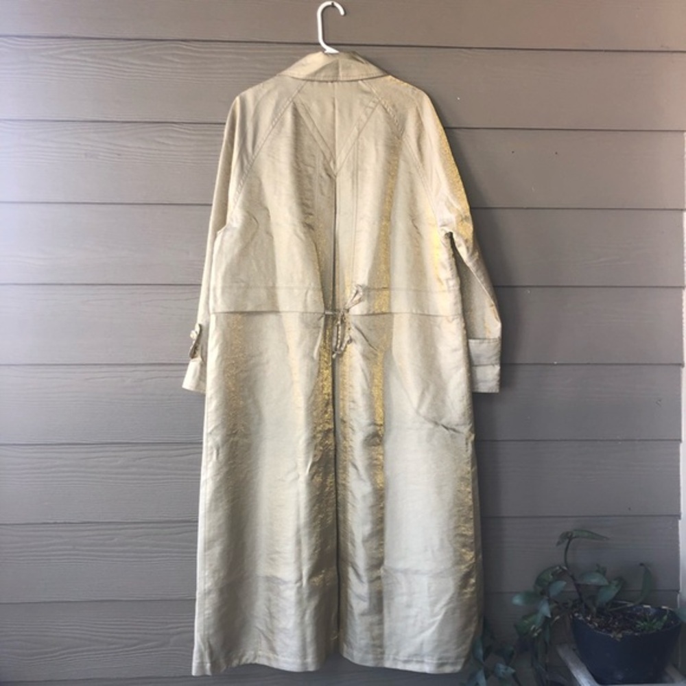 J. Gallery Vintage Long Belted Trench Jacket windbreaker Coat Size 16 - Picture 2 of 15